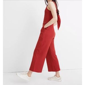 Madewell Red Bow Back Jumpsuit- Cozy Material!